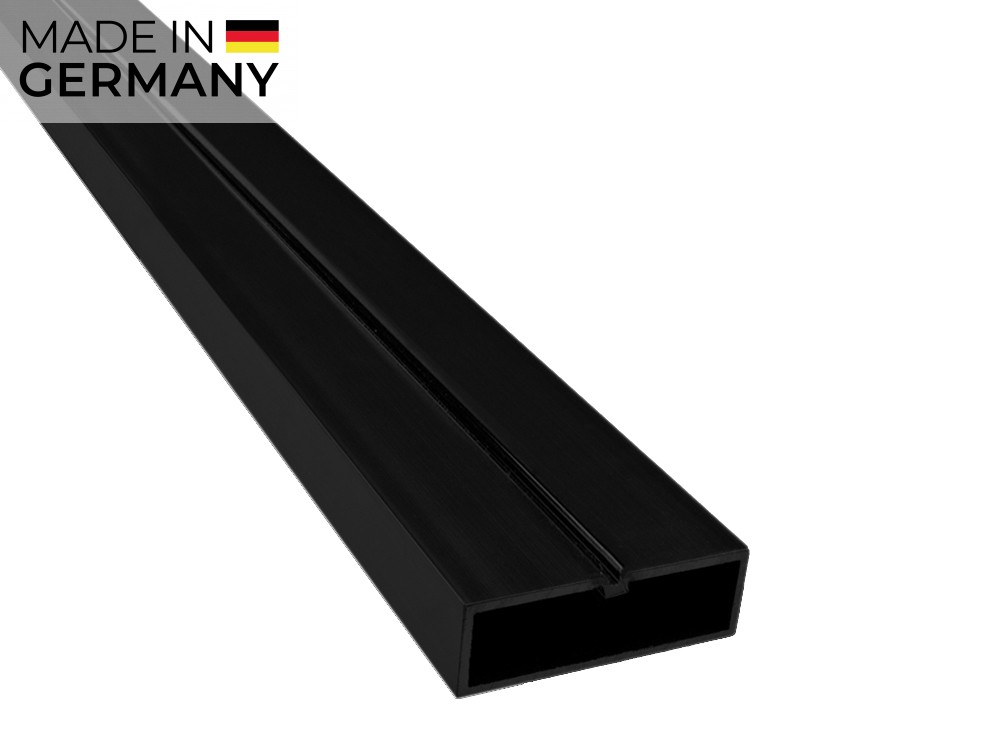 Aluminium Unterkonstruktion, 20x60 mm, schwarz, *flat* für eine geringe Aufbauhöhe